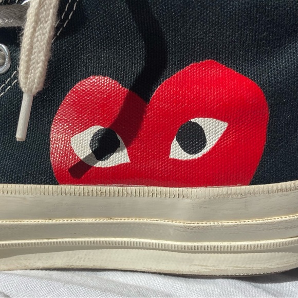 Converse x Comme des Garçons collab black high tops men’s 7 women’s 9 - Picture 5 of 7